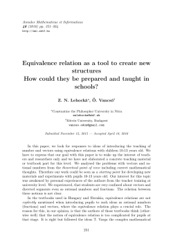 Equivalence relation as a tool to create new structures How could