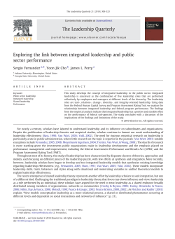 Exploring the link between integrated leadership and public sector