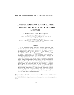 a generalization of the zariski topology of arbitrary rings for modules