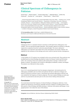 Clinical Spectrum of Chikungunya in Pakistan
