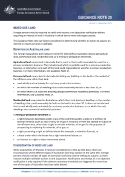 FIRB Treasury guidance note 20: Mixed land use