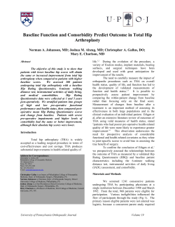 Baseline Function and Comorbidity Predict Outcome in Total Hip