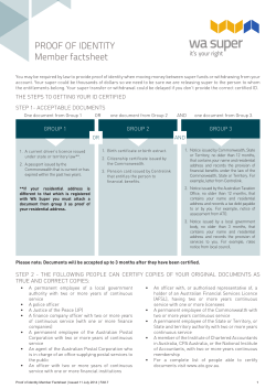 PROOF OF IDENTITY Member factsheet