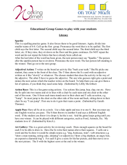Group games - Working Women Community Centre