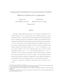 Nonparametric Identification Using Instrumental Variables: Sufficient