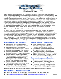 IRC Backgrounder - International Research Center