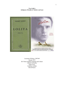Two Lolita`s Ambiguous Morality in Nabokov and Lyne Laureanne
