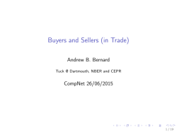 Buyers and Sellers (in Trade)