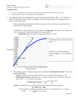 Lesson 6-2: The Derivaitve at a Point