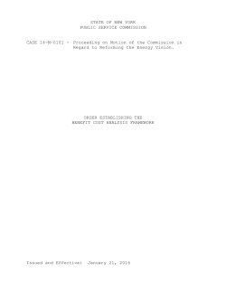 STATE OF NEW YORK PUBLIC SERVICE COMMISSION