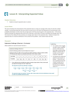 Lesson 8: Interpreting Expected Value