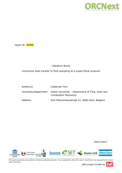 General characteristics for supercritical heat transfer
