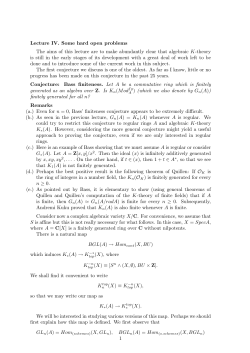 Lecture IV. Some hard open problems The aims of this lecture are to
