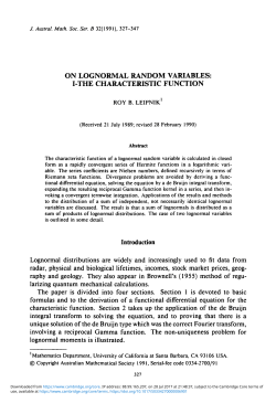 On lognormal random variables: I