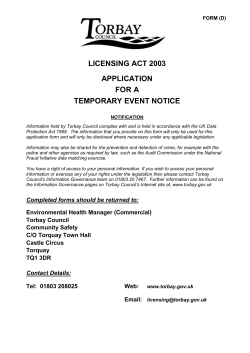 a temporary event notice application