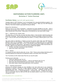 SAP Workshop 2 facilitator notes