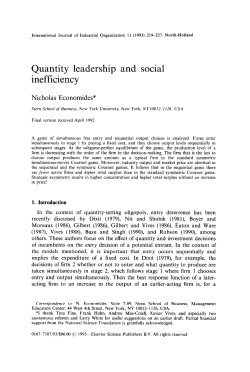 Quantity leadership and social inefficiency