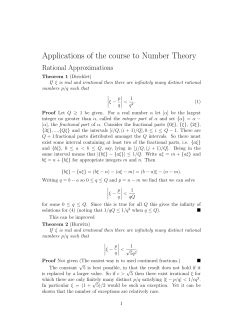 Applications of the course to Number Theory