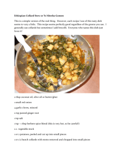 Ethiopian Collard Stew or Ye`Abesha Gomen This is a simple