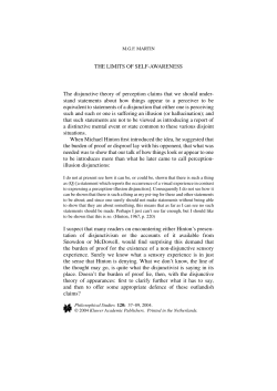 THE LIMITS OF SELF-AWARENESS The disjunctive theory of