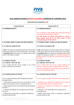 RULE MODIFICATIONS for BEACH VOLLEYBALL