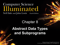 Abstract Data Types and Subprograms 2 Chapter