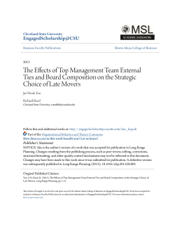 The Effects of Top Management Team External Ties and Board