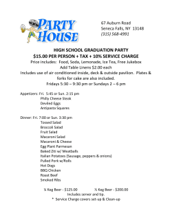high school graduation party $15.00 per person + tax + 10% service