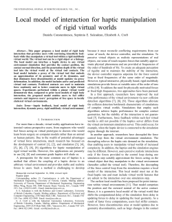 Local model of interaction for haptic manipulation of rigid virtual worlds