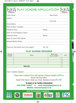 play scheme application - Bucks Play Association