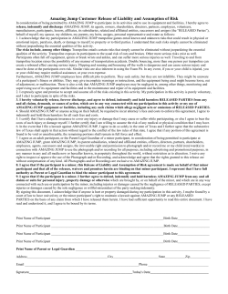Amazing Jump Customer Release of Liability and Assumption of Risk