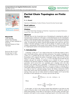 Partial Chain Topologies on Finite Sets