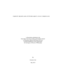 PARENTS` BELIEFS AND ATTITUDES ABOUT A PLAY