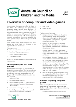Overview of computer and video games