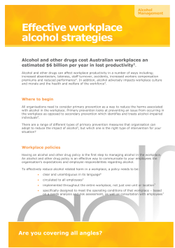 Effective workplace alcohol strategies