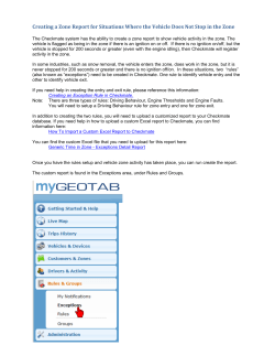 Creating a Zone Report for Situations Where the Vehicle Does Not
