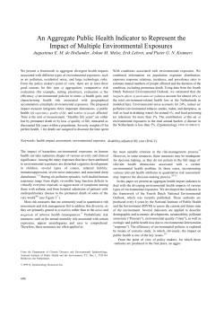 An Aggregate Public Health Indicator to Represent the Impact of