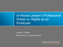 In-House Lawyer`s Professional Duties vs. Rights as an Employee