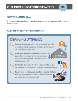 our communications strategy - Community Foundation Santa Cruz