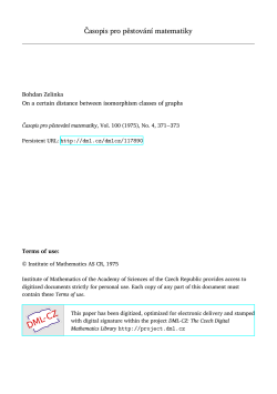 Časopis pro pěstov&aacute;n&iacute; matematiky - DML-CZ