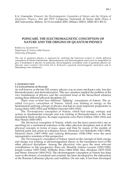 poincar&eacute;, the electromagnetic conception of nature and the origins