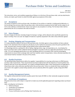 Purchase Order Terms and Conditions