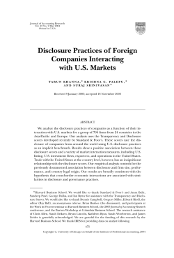 Disclosure Practices of Foreign Companies Interacting with U.S.