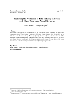 Predicting the Production of Total Industry in Greece with Chaos