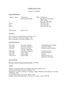 CURRICULUM VITAE RANDY A. NELSON