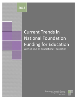 Current Trends in National Foundation Funding for Education