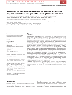 Prediction of pharmacist intention to provide medication disposal