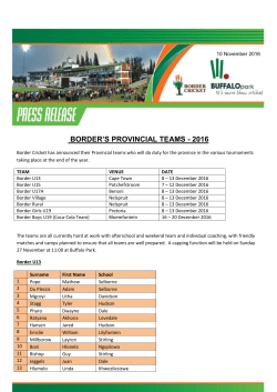 border`s provincial teams - 2016