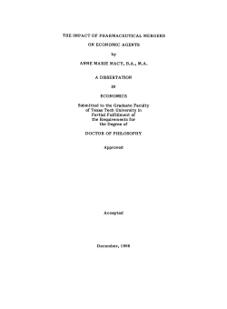 the impact of pharmaceutical mergers on economic agents
