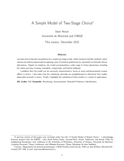 A Simple Model of Two-Stage Choice - Papyrus